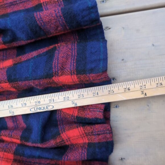 Vintage Knee Length A-Line Skirt Women's Red Plaid Pleated Retro Side Zipper - Picture 3 of 4